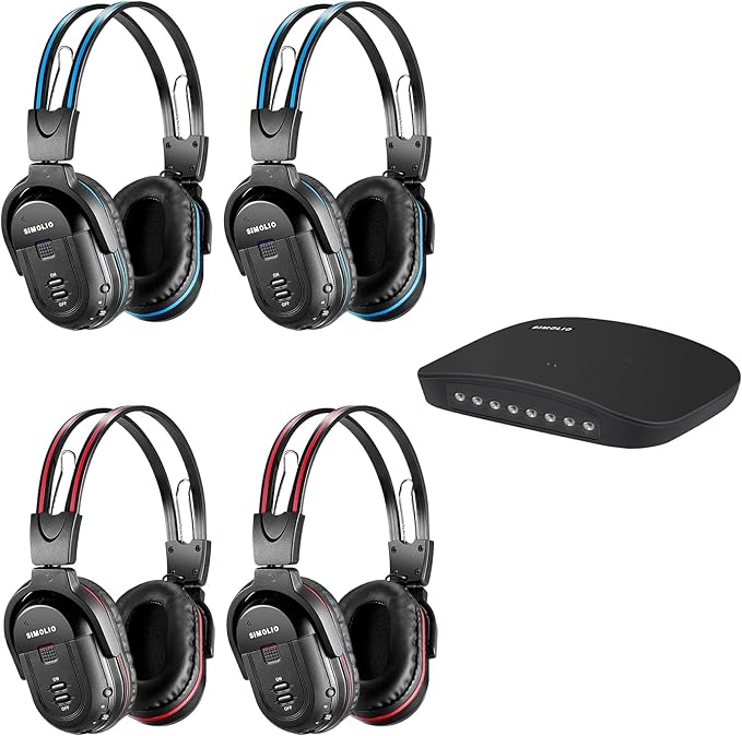 SIMOLIO IR Wireless Headphones for TV Home Theater (SM-563TV) 4PACK