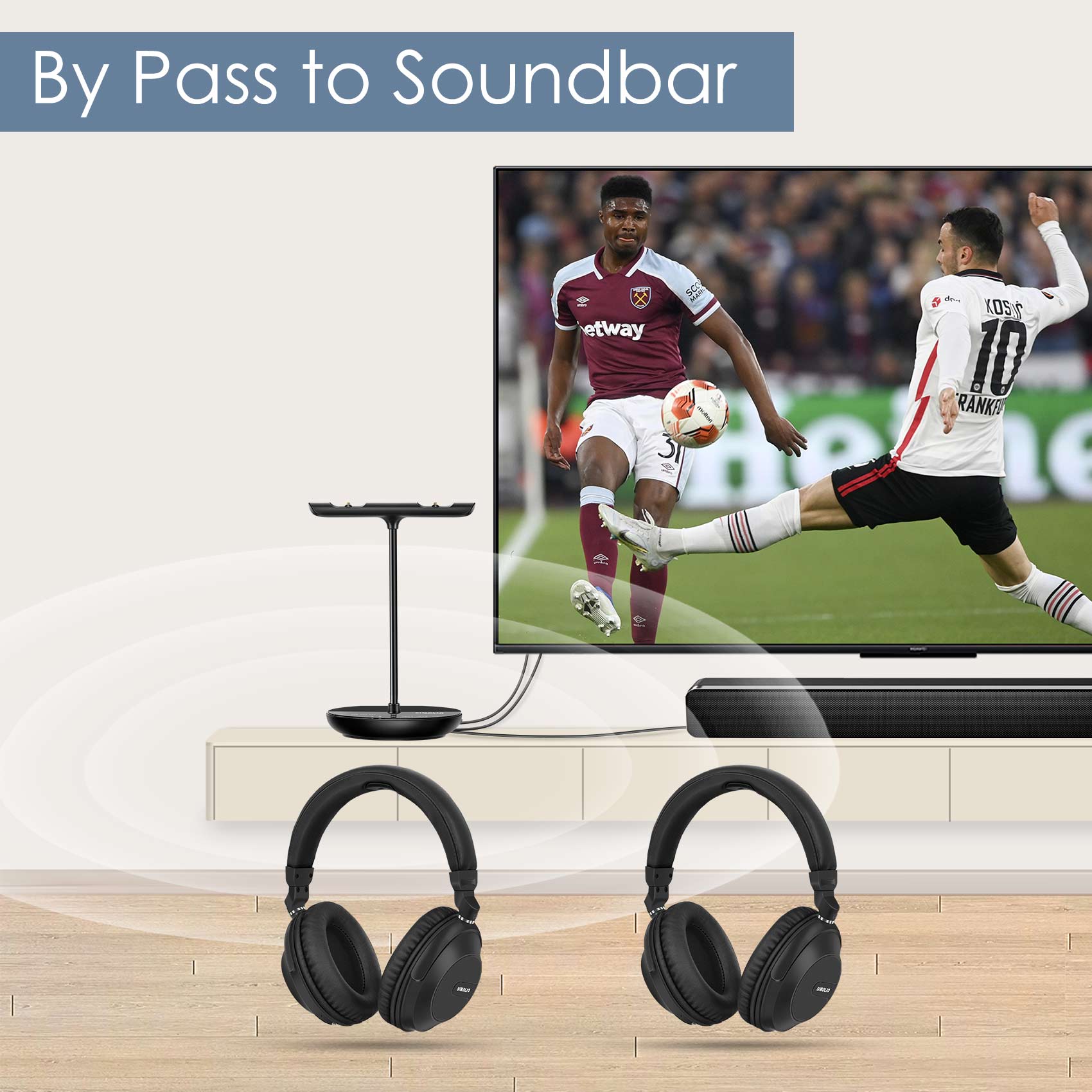 Bluetooth headphones to soundbar sale